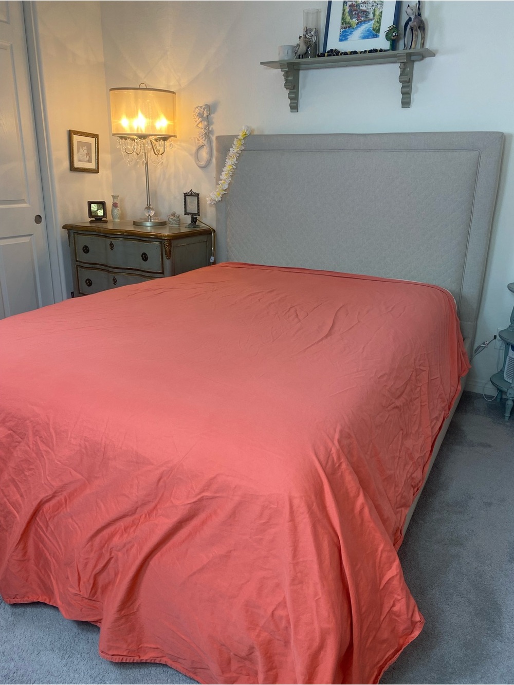Threshold Coral Cotton sheet set / 1 flat /1 fitted